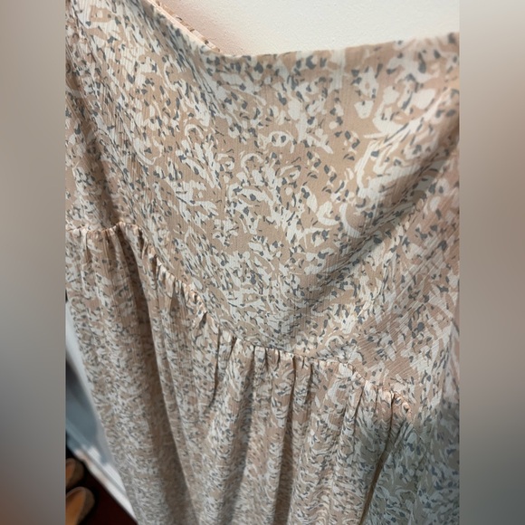 Pinkblush Beige Chiffon Printed Square Neck Empire Maxi Dress - Picture 3 of 5